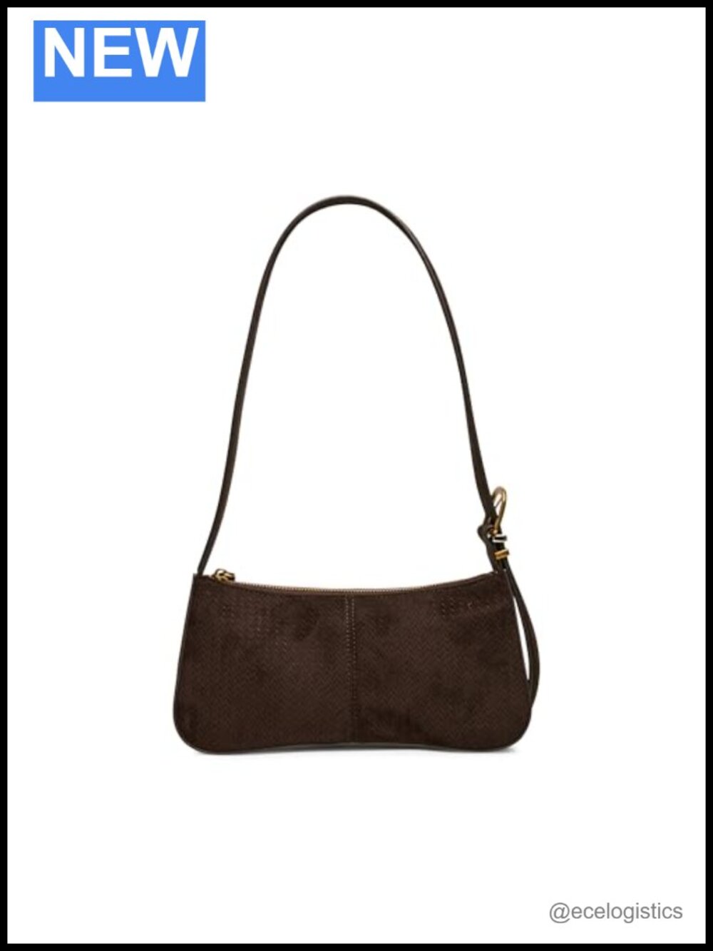 Faux Suede Shoulder Bag Satchel with Adjustable Strap